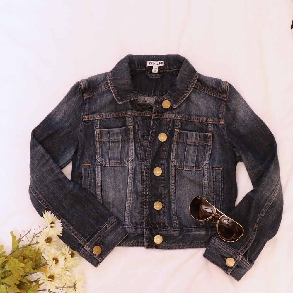 Express Dark Wash Denim Jean Jacket